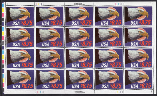 EAGLE and MOON EXPRESS Mail 8.75 Rather Scarce Rarely Seen Sheet of 20 Stamps - Bright Fresh - Issued in 1988 - s2349 M -