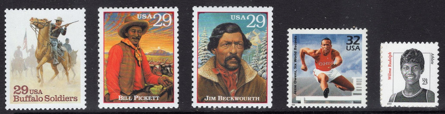 BLACK AMERICANS Collection #4 - 16 Fresh Bright USA Stamps No Duplication with our other Black Heritage Collections  - sB4-