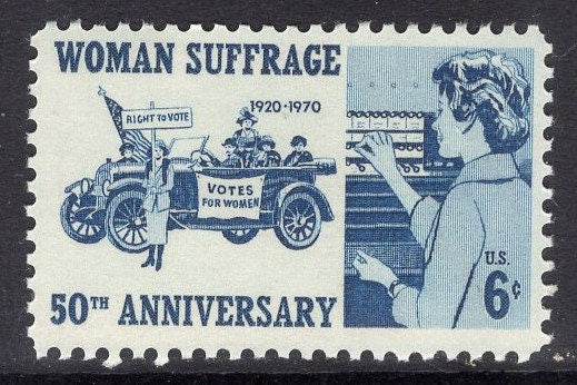 10 WOMEN SUFFRAGE VOTE Automobile Flag Unused Fresh Bright Postage Stamps – Quantity Available- Issued in 1970 - s1406 -