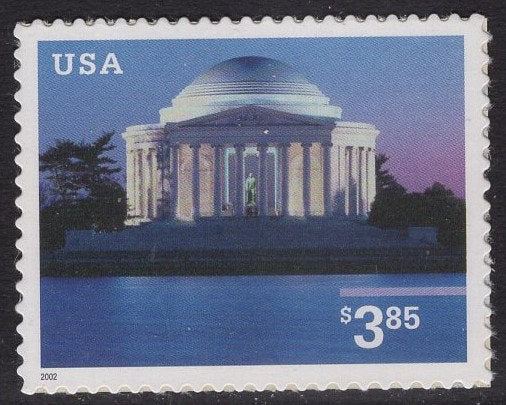 JEFFERSON MEMORIAL at Night District of Columbia - Bright Fresh Stamp - Quantity Available - Issued in 2002 - s3647 -