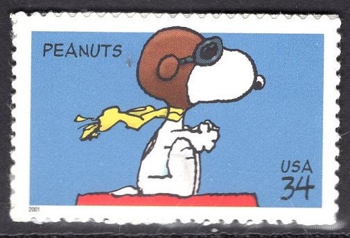 10 SNOOPY PEANUTS Self-adhesive 34c Stamps Lucy Linus Charlie Brown Bright Fresh - Issued in 2001 s3507 -