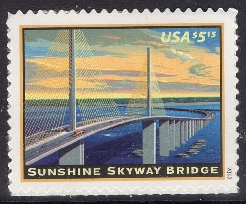 SUNSHINE SKYWAY BRIDGE St.  Petersburg Florida - Fresh Stamp - Quantity Available - Issued in 2012 s4649 -