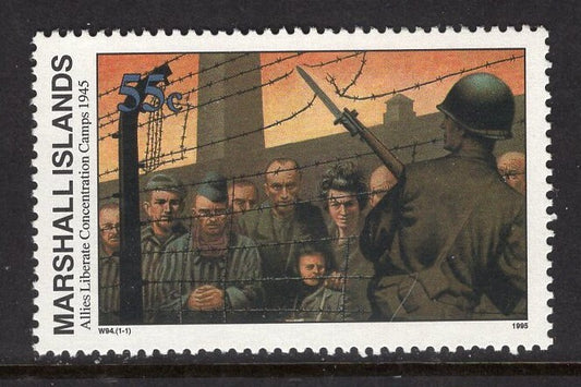 CONCENTRATION CAMPS FREED Jewish Holocaust Stamps from the Marshall Islands - Issued in 1995 - s512 -