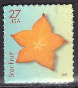 5 STAR TROPICAL FRUIT Bright Fresh USA Stamps - Issued in 2008 - s4254 -