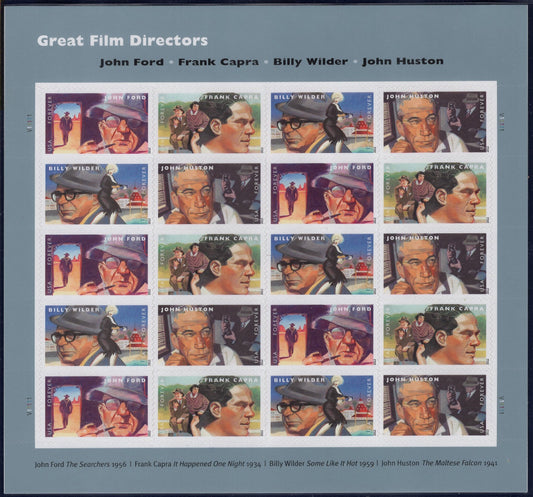 GREAT FILM DIRECTORS Sheet of 20 Capra Wilder Huston Ford + Actors Monroe Wayne Gable Bogart - Issued in 2012  - s4668