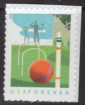 3 CROQUET WICKETS Goal Games Scene Bright Fresh Stamps - Larger Quantity Available - Stock 5630 -