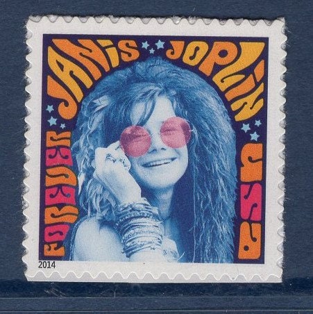 4 JANIS JOPLIN Rock Music Singer Unused Fresh Bright US Postage Stamps -