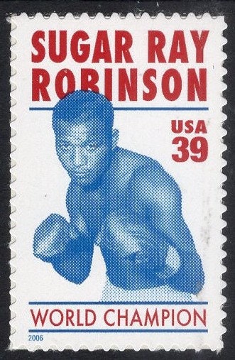 5 SUGAR RAY ROBINSON Boxing Champion Stamps Black American Unused Fresh Bright USA Postage Stamps - Issued in 2006- St# 4020 -