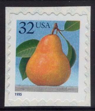 10 PEARS MINT 32c Postage Stamps (PEACHES also available) useful for Weddings and more - Issued in 1995 - s2494 -