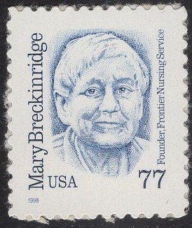 MARY BRECKENRIDGE NURSE Midwife Founder Frontier Nursing Service 77c Self-adhesive Postage Stamps - Issued in 1998-